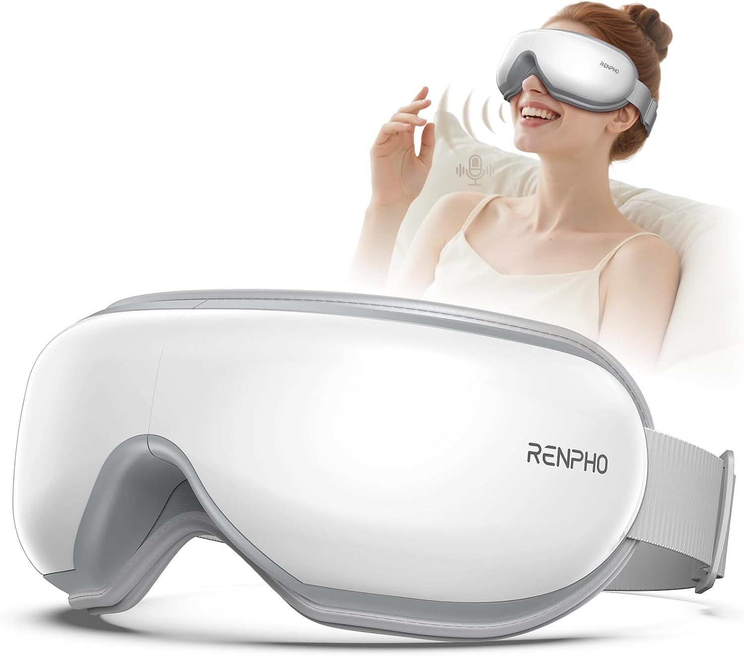 RENPHO Eyeris 1 Eye Massager with Heat, FSA Eligible HSA, Heated Eye Mask for Eye Strain, Dry Eyes & Head Tension, Relaxing Birthday Gifts for Women and Men