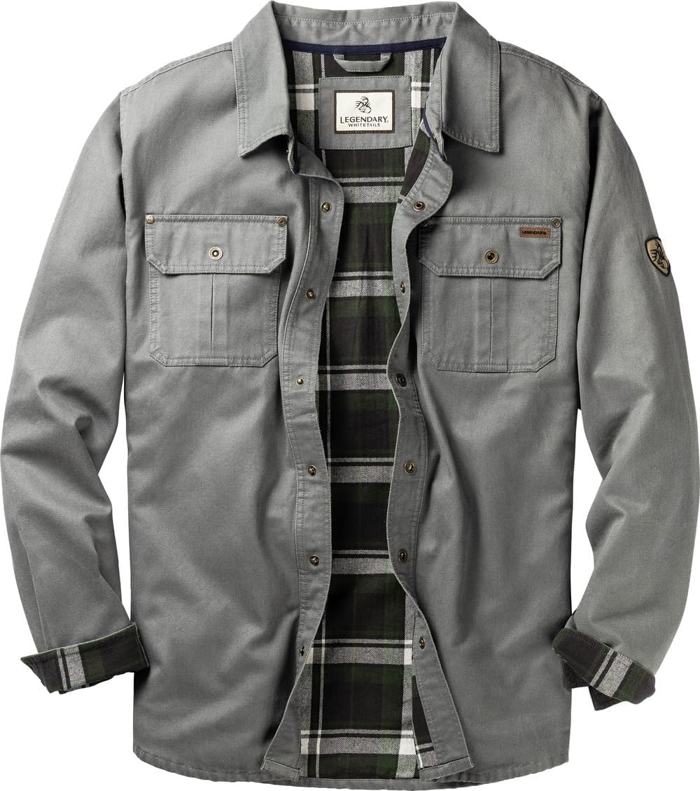 Legendary Whitetails Mens Flannel Lined Waxed Cotton Shirt Jacket