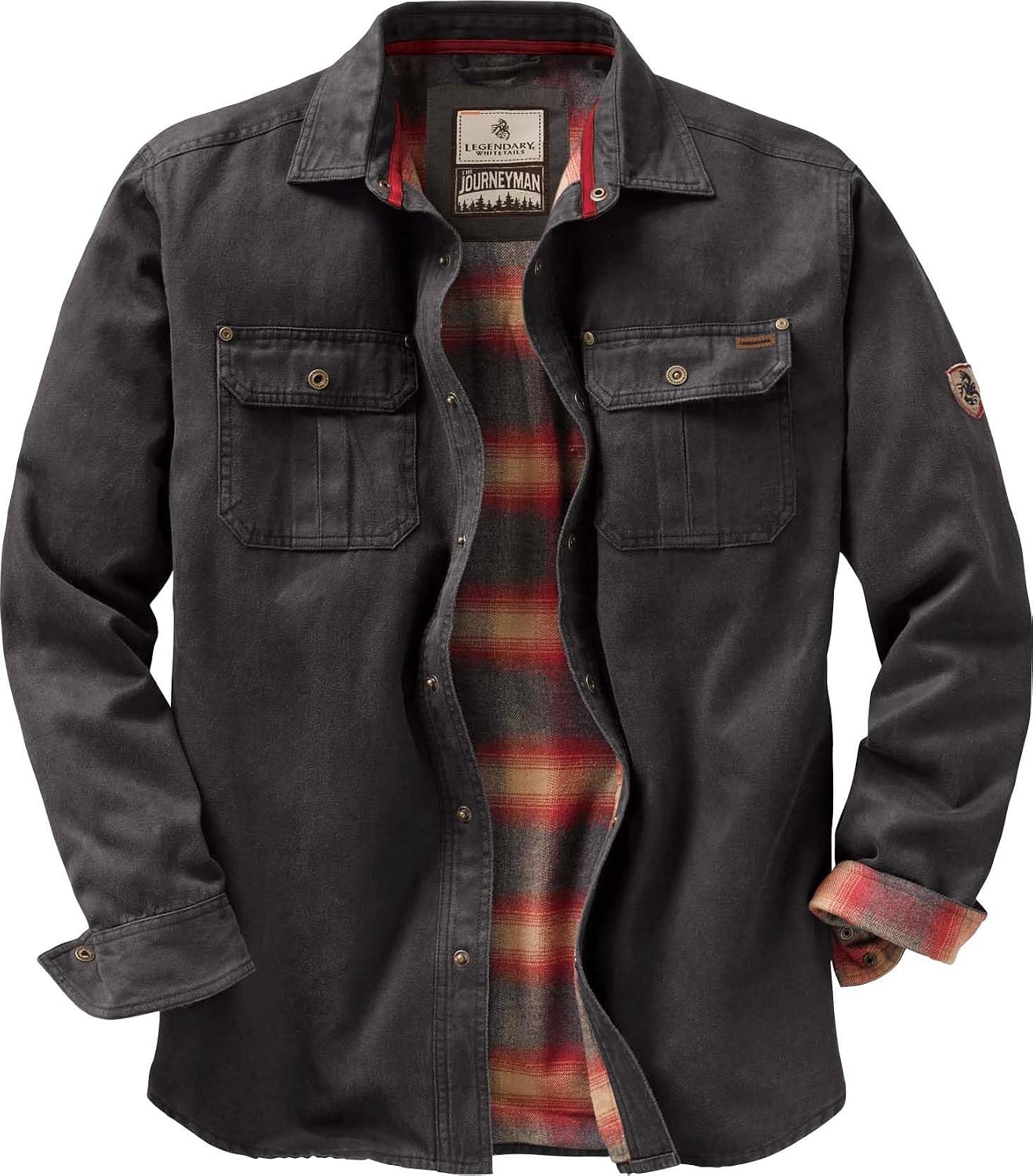 Legendary Whitetails Mens Flannel Lined Waxed Cotton Shirt Jacket