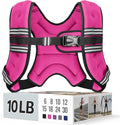 Zeerun Weighted Vest, 6lb/8lb/10lb/12lb/15lb/18lb/20lb/24lb/30lb for Men Women, Reflective Stripe Adjustable Buckle, Comfortable Durable Rucking Vest for Walking Running Strength Training