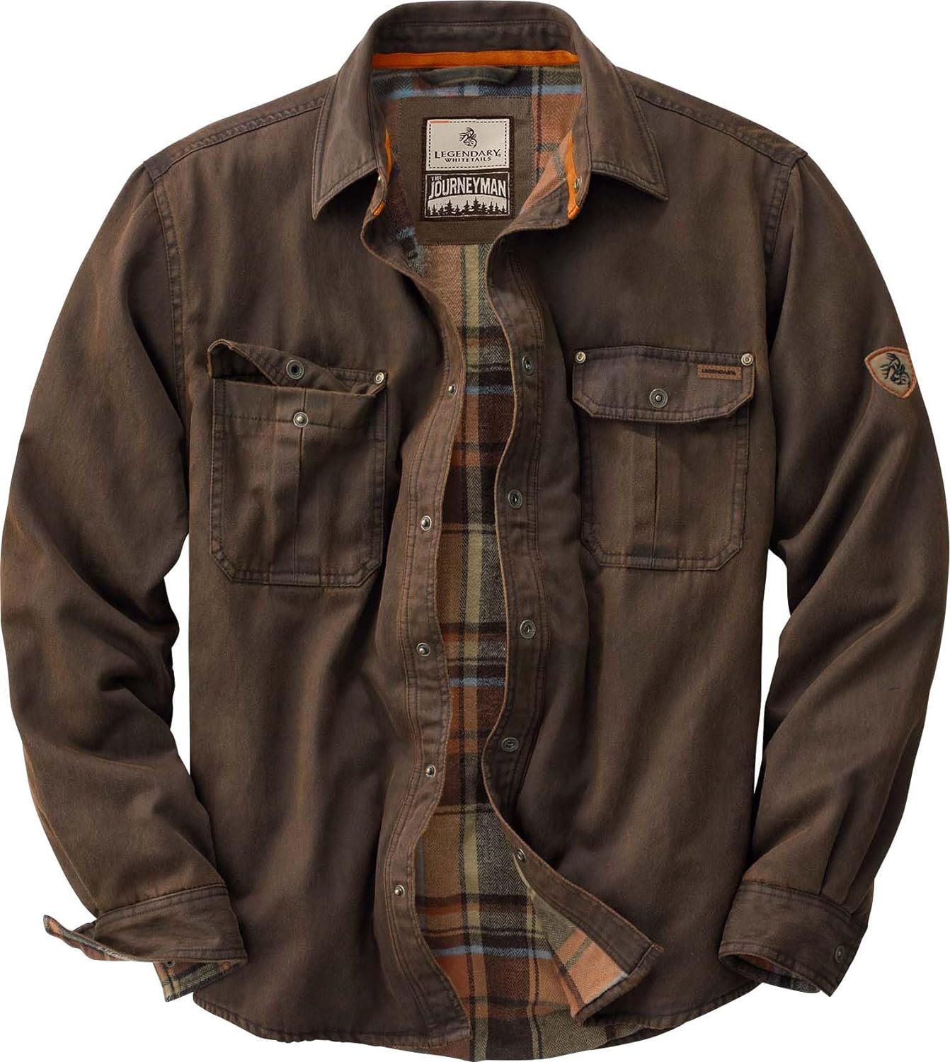 Legendary Whitetails Mens Flannel Lined Waxed Cotton Shirt Jacket