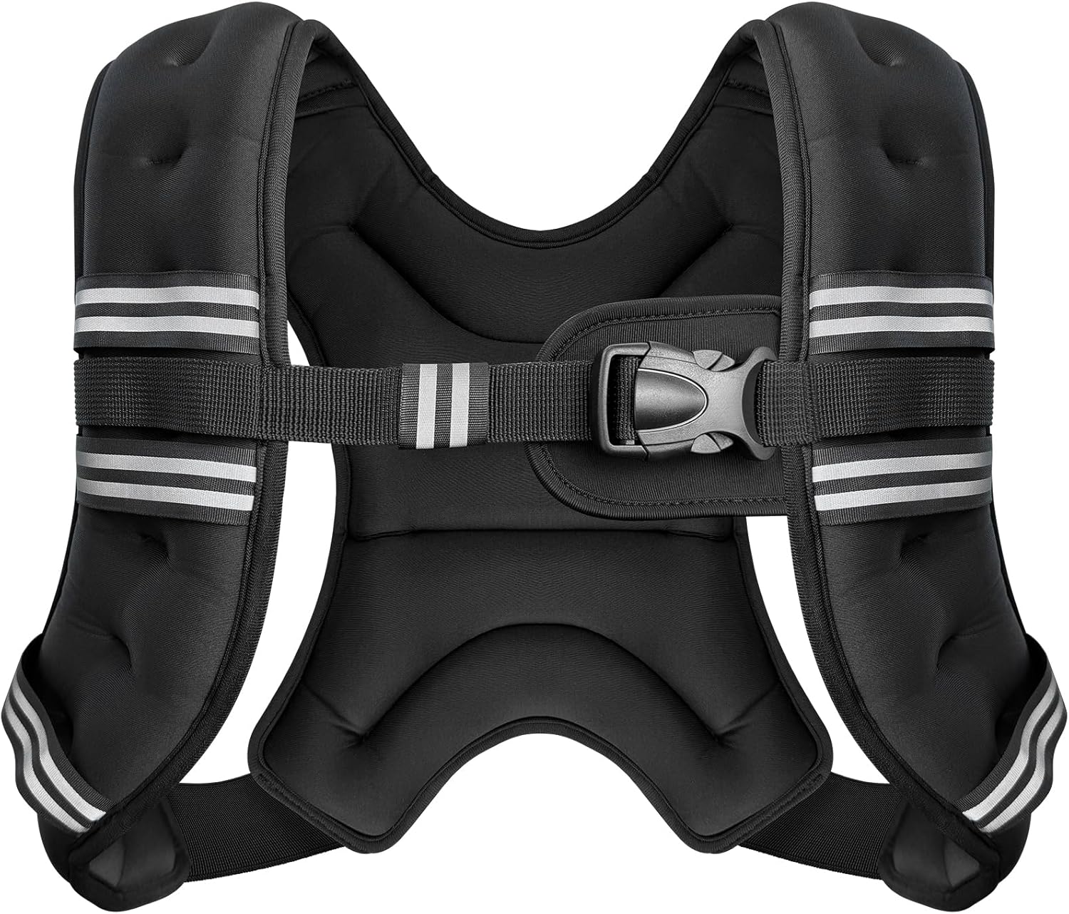 Zeerun Weighted Vest, 6lb/8lb/10lb/12lb/15lb/18lb/20lb/24lb/30lb for Men Women, Reflective Stripe Adjustable Buckle, Comfortable Durable Rucking Vest for Walking Running Strength Training