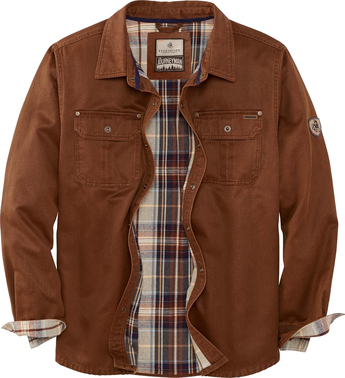 Legendary Whitetails Mens Flannel Lined Waxed Cotton Shirt Jacket