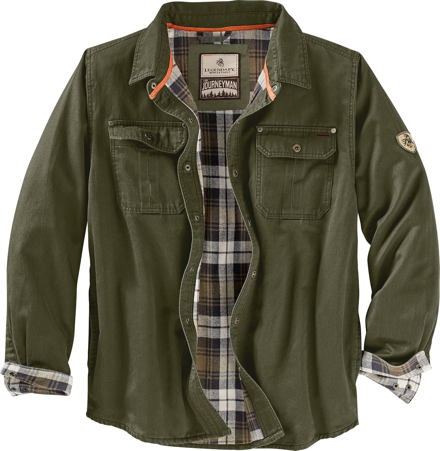Legendary Whitetails Mens Flannel Lined Waxed Cotton Shirt Jacket